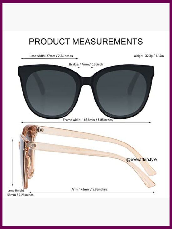 Oversized Cat Eye Sunglasses with UV400 Protection Polarized Lens main image 5